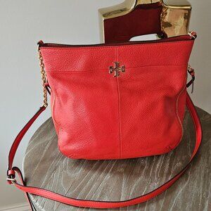 Tory Burch Red Leather Tote Bag